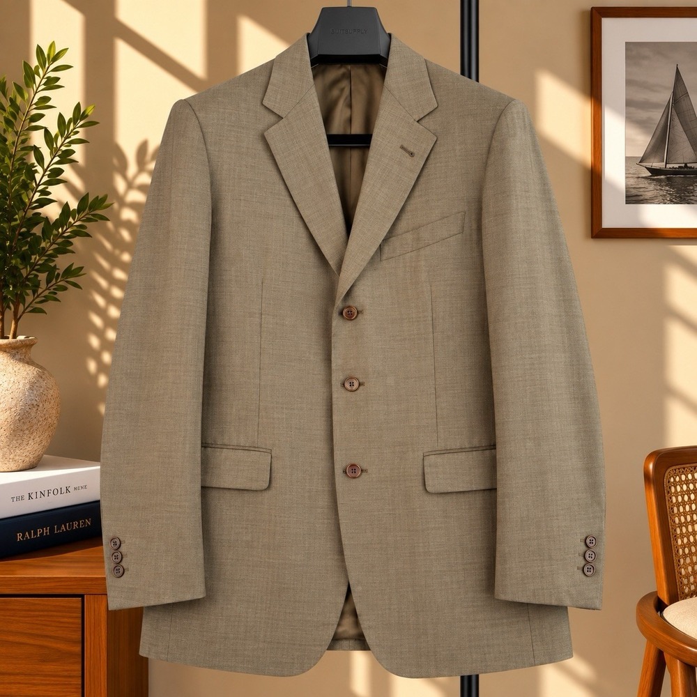 Canali Proposta Blazer MENS 48R Brown Super 120s Wool Bigsby Kruthers Italy Made